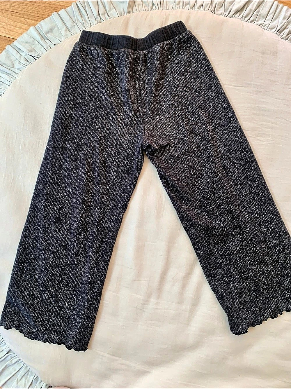 Hanna Andersson Sparkle Wide Leg Pants Black Girls US 8
